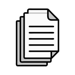 Poster - Stacked Paper Sheets Icon Representing Multi-Page Report and Document Compilation