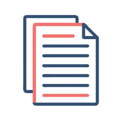 Fototapete - Stacked Paper Sheets Icon Representing Multi-Page Report and Document Compilation