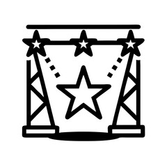 Poster - Stage Lights with Star Icon Representing Performance and Spotlight Fame