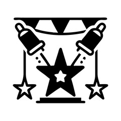 Poster - Stage Lights with Star Icon Representing Performance and Spotlight Fame