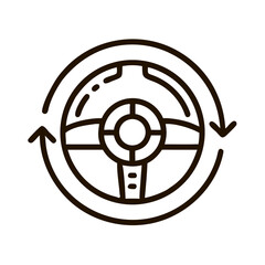 Poster - Steering Wheel Icon Representing Strategic Direction and Leadership Control