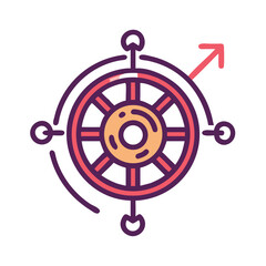 Poster - Steering Wheel Icon Representing Strategic Direction and Leadership Control