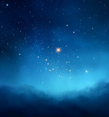 Wall Mural - starry night sky with bright star