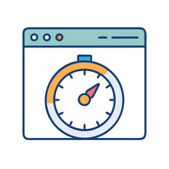 Poster - Stopwatch with Gauge Icon Representing Website Load Time and Performance Speed