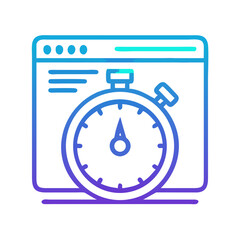 Poster - Stopwatch with Gauge Icon Representing Website Load Time and Performance Speed
