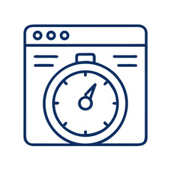 Poster - Stopwatch with Gauge Icon Representing Website Load Time and Performance Speed
