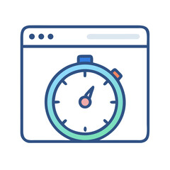 Poster - Stopwatch with Gauge Icon Representing Website Load Time and Performance Speed