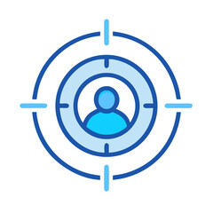 Poster - Target with User Icon Representing Audience Targeting and Marketing Strategy