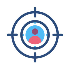 Poster - Target with User Icon Representing Audience Targeting and Marketing Strategy