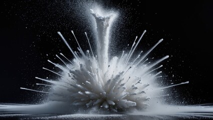 Poster - Dynamic high-speed image of mist and spray explosion with black background