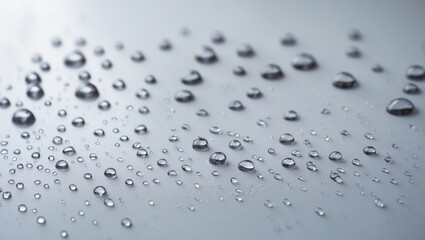 Poster - Closeup of water droplets on a transparent background