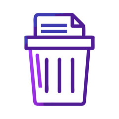 Aufkleber - Trash Bin Icon Representing File Disposal or Data Deletion