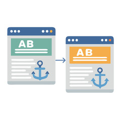 Aufkleber - Two Web Pages with Anchor Icon Representing Anchor Links and Website Navigation