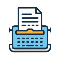 Aufkleber - Typewriter Icon Representing Legal Documentation and Writing Tools