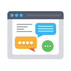 Fototapete - Webpage with Chat Bubbles Icon Representing Digital Communication and User Interaction