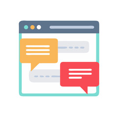 Fototapete - Webpage with Chat Bubbles Icon Representing Digital Communication and User Interaction