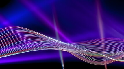 Aufkleber - Colorful Light Waves on Vibrant Background with Abstract Design