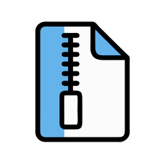 Poster - Zippered Document Icon Representing Compressed File and Data Archiving