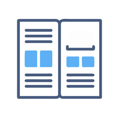 Poster - Book Layout Wireframe Icon Representing Editorial Planning and Publication Design