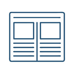 Poster - Book Layout Wireframe Icon Representing Editorial Planning and Publication Design