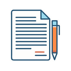 Fototapete - Contract or Document Icon Representing Agreement and Legal Documentation