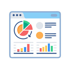 Leinwandbilder - Dashboard with Pie Chart Icon Representing Data Visualization and Analytics Overview