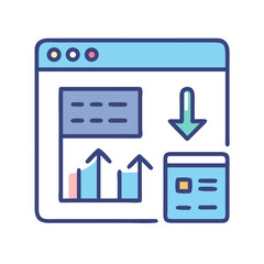 Poster - Design Interface with Arrow and Library Icon Representing Asset Management and Creative Workflow