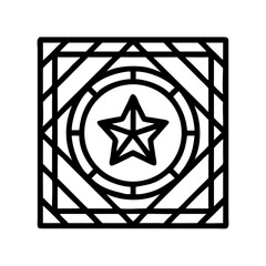 Poster - Diamond-framed mandala Icon with Star Center Representing Geometric Balance and Spiritual Design