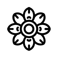 Poster - Floral Emblem Icon with Petal and Circle Motif Representing Decorative Nature-Inspired Design