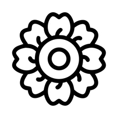 Poster - Floral Emblem Icon with Petal and Circle Motif Representing Decorative Nature-Inspired Design