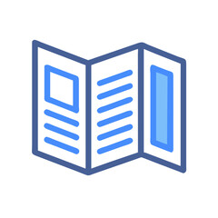 Poster - Folded Paper Layout Icon Representing Brochure Design and Print Marketing Material