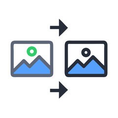 Poster - Image Comparison Tool Icon Representing Before and After Visual Editing Results