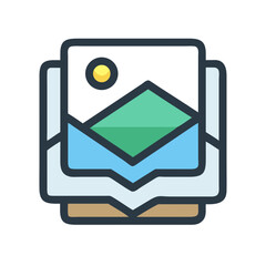 Leinwandbilder - Image Layers Icon Representing Layered Graphic Composition and Visual Editing