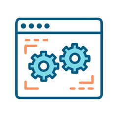 Leinwandbilder - Interface with Gear Icon Representing Design Settings and Configuration Tools
