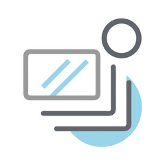 Leinwandbilder - Overlay Elements Icon Representing Blending and Layer Composition in Graphic Design