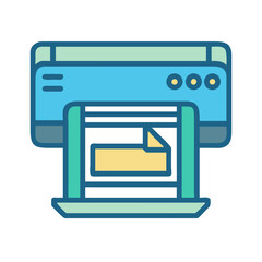 Aufkleber - Printing Machine Icon Representing Inkjet or Digital Printing Technology