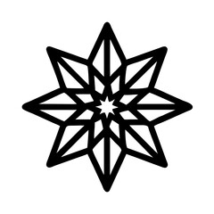 Poster - Symmetric Star Ornament Icon with Layered Points Representing Decorative Design