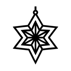 Poster - Symmetric Star Ornament Icon with Layered Points Representing Decorative Design