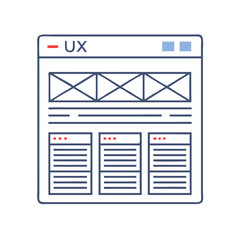 Poster - Web Layout with Wireframes Icon Representing UX Planning and Interface Design