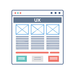 Poster - Web Layout with Wireframes Icon Representing UX Planning and Interface Design