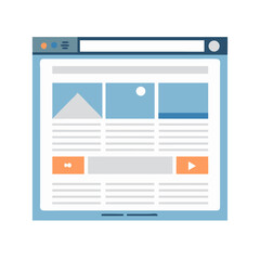 Poster - Website Wireframe Interface Icon Representing Content Layout and Design Structure