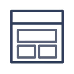 Poster - Wireframe Layout Icon Representing UI/UX Structure and Interface Planning