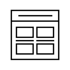 Poster - Wireframe Layout Icon Representing UI/UX Structure and Interface Planning