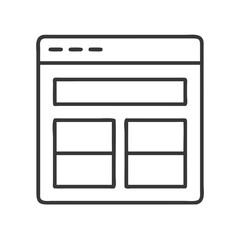 Poster - Wireframe Layout Icon Representing UI/UX Structure and Interface Planning