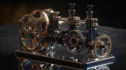 Poster - Detailed close-up of intricate machinery