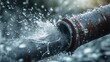 © CreativeBro - Corroded pipe emitting water under pressure due to leak