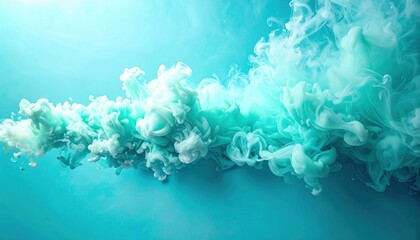 Poster - Dynamic aqua swirl underwater scene digital art colorful environment abstract viewpoint fluid motion concept