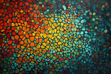 Poster - Vibrant mosaic pattern of various colours.