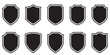 © Abdur Razzak ID: #52 - Set of shields. Shield icon vector, badge shape. Security, football patches, Vector military black silhouettes