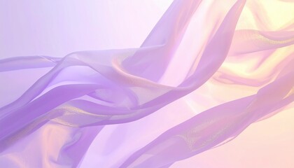 Poster - Flowing fabric movement abstract background digital art soft lighting close-up elegance and serenity